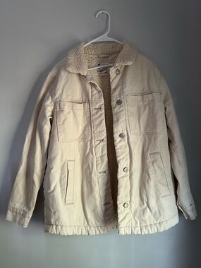 Never Worn Oversized Cream Sherpa-Lined Jacket